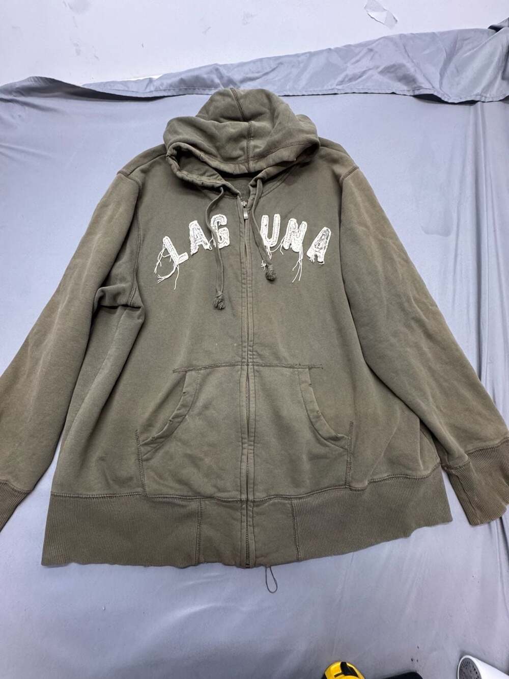 Mossimo Supply Co. Zip-Up Hoodie Size XXL Green Laguna Graphic